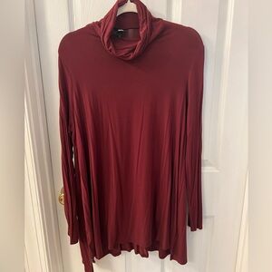 Mossimo Slinky Turtleneck Tunic Burgundy Sz XXL